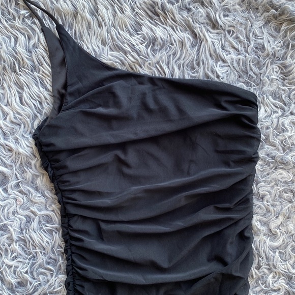 NWOT Princess Polly JOCASTA MINI Ribbed One Shoulder Black Dress - Picture 9 of 16